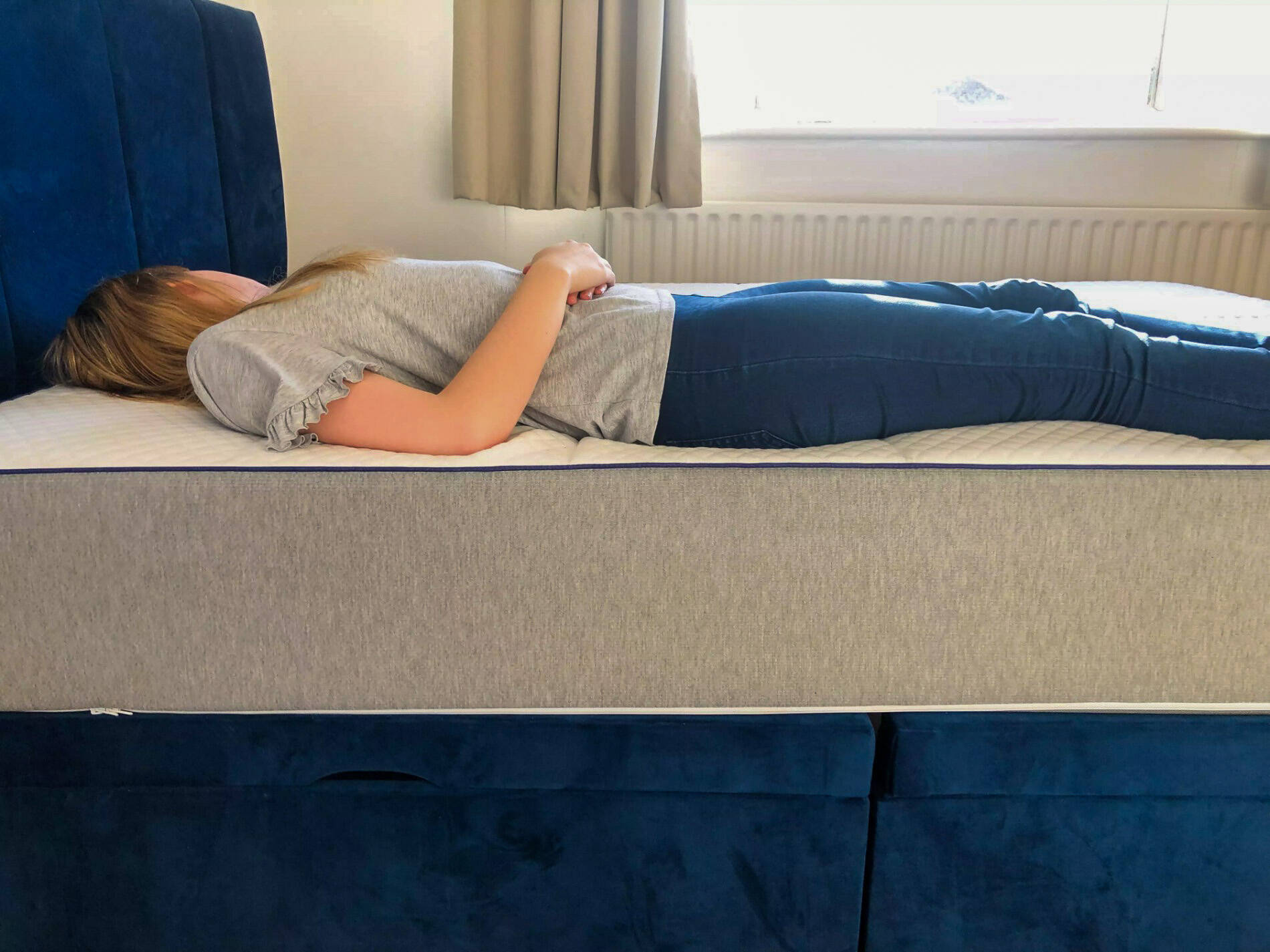 nectar hybrid back sleeping